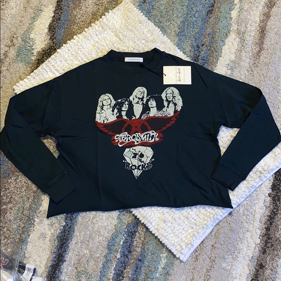 NWT Daydreamer Aerosmith Crop Long Sleeve S - Picture 2 of 6